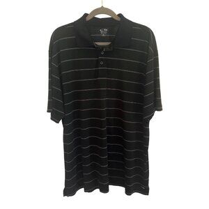 Champion Golf Duo-Dry Black Striped Short Sleeve Polo Shirt, Size XL